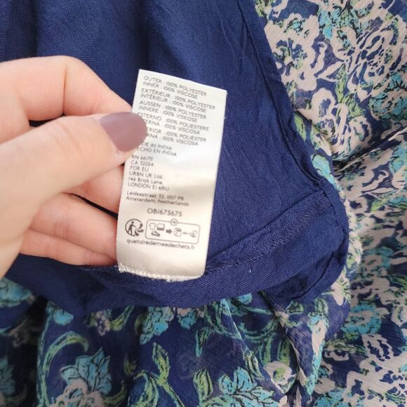 EUC Medium Free People Floral Blue Maxi Dress - Picture 6 of 7